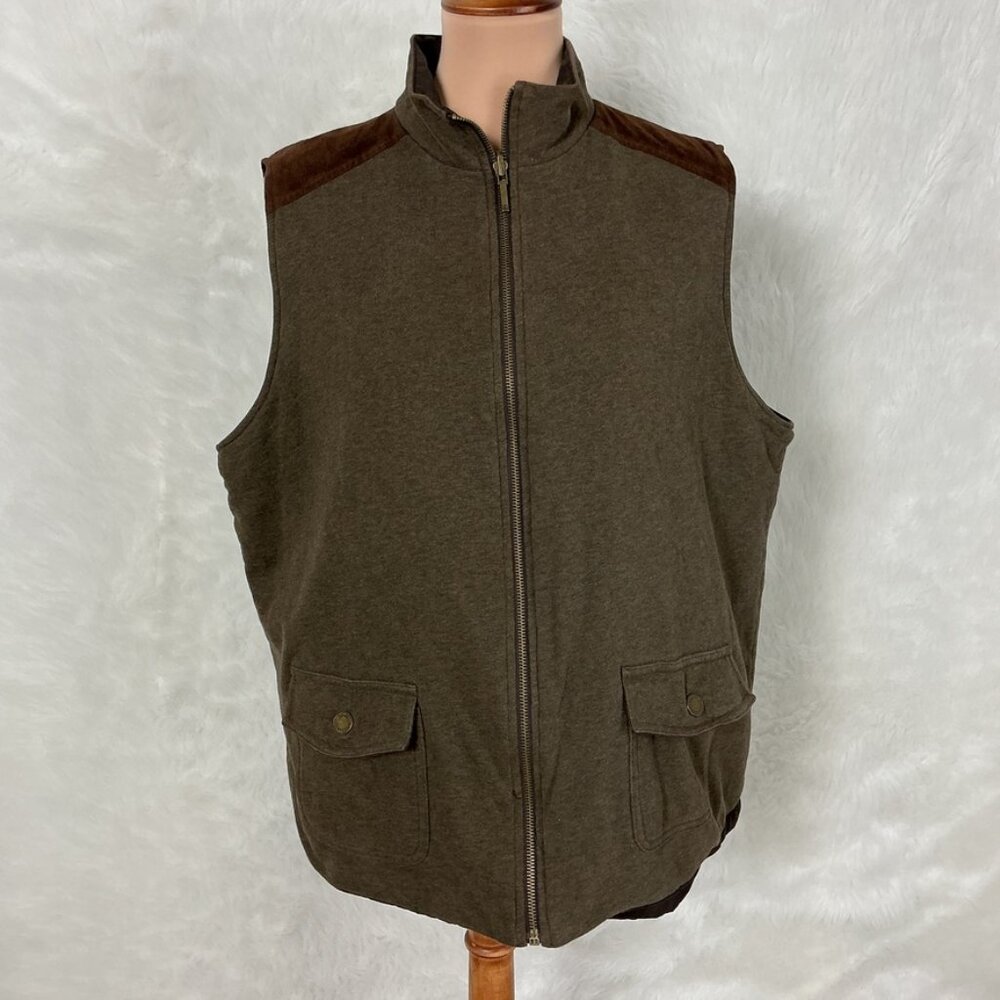 Lauren Ralph Lauren Reversible Brown Faux Suede Shoulders Women's Vest 2X
